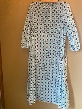 Zara maxi  cotton fabric blue dress